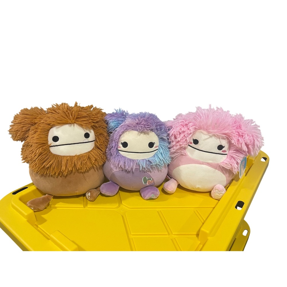Squishmallows Bigfoot Plush Lot of 3 Eden Brina Benny 8 Inch NWT Stuffed Animals